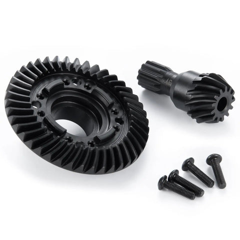 Beefy Steel Front And Rear Differential Gear Set For 1 To 5 Scale RC Cars 13 Tooth Pinion And 42 Tooth Ring Gears Fits Traxxas X Maxx