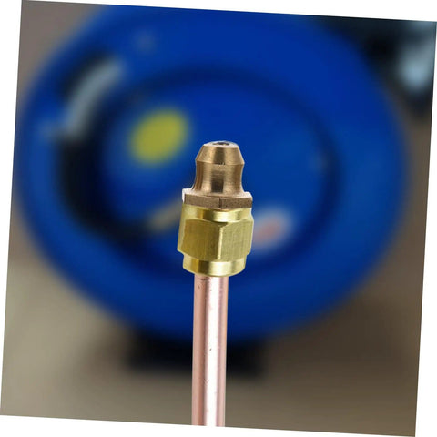 Close-up of a heavy duty copper nipple from the Copper Grease Nipples Kit 106 Pcs M6 M8 M10 Pneumatic Zerk Fittings.