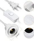 15 Foot Pendant Light Cord Kit With On Off Toggle Switch, E26 Pendant Sockets, Hooks And 2 Prong US Plug, UL Listed White DIY