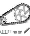 Chain Drive Sprocket Kit For Sur Ron Light Bee X Segway X160 X260 Electric Dirt Bike 420 Chain 42 Link With 30T Front Sprocket And 13T Rear Sprocket LBX LBS Compatible showing chains and sprockets