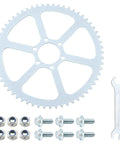 60T Rear Sprocket For 35 Chain With 37mm Bore Fits Coleman Baja Trail Master Mini Bike Go Kart CT100U CK100 79cc 97cc 100cc Off Road Power Boost And Performance Upgrade, showing sprocket, bolts, nuts, and wrench
