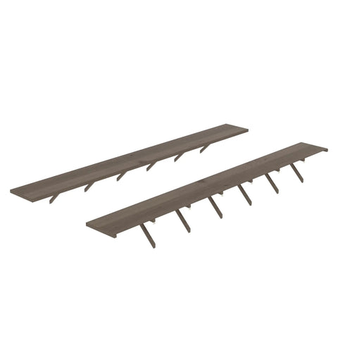Wooden Greenhouse Shelf Kit 161 Inch Long Shelves 14 Ft Fit Two Pack Light Mocha Brown DIY Friendly Horticulture Workbench System Durable Premium Wood Construction Easy Storage And Organization