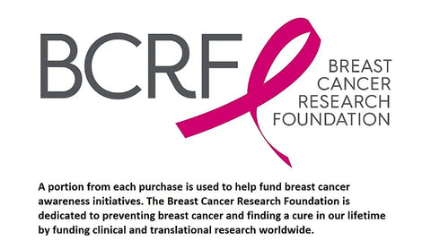 BCRF logo with pink ribbon supporting breast cancer research initiatives.