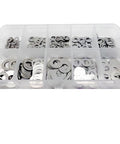Ultra Thin Flat Washer And Shim Set For M2 Through M8 304 Stainless Steel Pro Grade 500 750 1200 Pcs Assortment Plain Gasket Spacers Corrosion Resistant High Hardness All In One Kit in clear organizer case