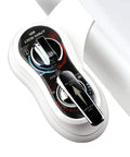 Close-up of Hot And Cold Water Bidet Attachment For Toilet Seat With Dual Nozzle And Rear And Feminine Wash controls