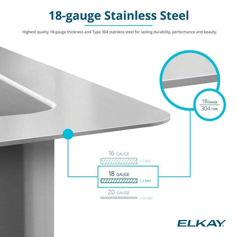Diagram showing Undermount Bar Sink Built Tough In 18 Gauge Stainless Steel 13.5 Inch By 18.5 Inch By 9 Inch Single Bowl Type 304