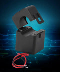 Straight Up Heavy Duty Split Core Current Transformer PZCT-02 100A Energy Meter Clamp Sensor with wiring and snap joint mount.