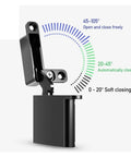 2 Pack Concealed Hinge 105 Degree Soft Close With Soft Open, Hidden Hardware Diagram Showing Opening Angles
