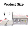 Pro Grade Automatic Liquid Filling Machine Double Head Stainless Steel Bottle Dispenser dimensions with digital console and tubes.