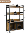 Built Tough 3 Layer Bread Rack And Industrial Kitchen Microwave Shelf With Double Door Storage Cabinet dimensions showing 49.5 x 31.5 x 14 inches.