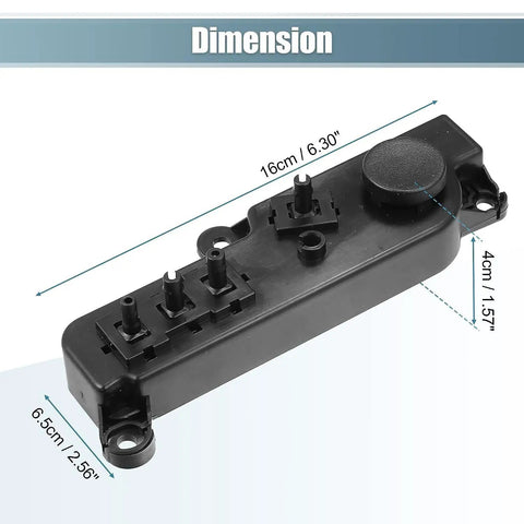 Direct Fit Power Seat Control Switch Replacement For Tesla Model 3 And Model Y 2017 To 2022 showing dimensions and features.