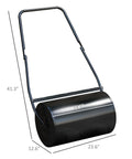 Heavy Duty 38L Push And Tow Lawn Roller With U Handle Water Or Sand Fill Steel Construction For Rust Resistance Easy Roll