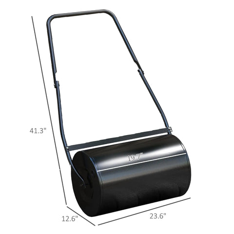 Heavy Duty 38L Push And Tow Lawn Roller With U Handle Water Or Sand Fill Steel Construction For Rust Resistance Easy Roll