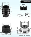 Dimensions of Carbon Seal Drive Line Rebuild Kit With Boot For PWC 1996 to 2007 Models includes rubber and metal parts