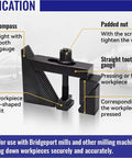 Diagram of 58 Piece Hold Down Clamp Set For Milling Machines With Nine Sixteenth Inch Slot And Half By Thirteen Thread Studs