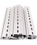 Set Of 20 Slotted Aluminum DIN Rail Pieces RoHS Compliant 7.5 Inch Long 35mm Wide 7.5mm High Heavy Duty Modular Electric Rail For Fast Easy Install And Reliable Mounting