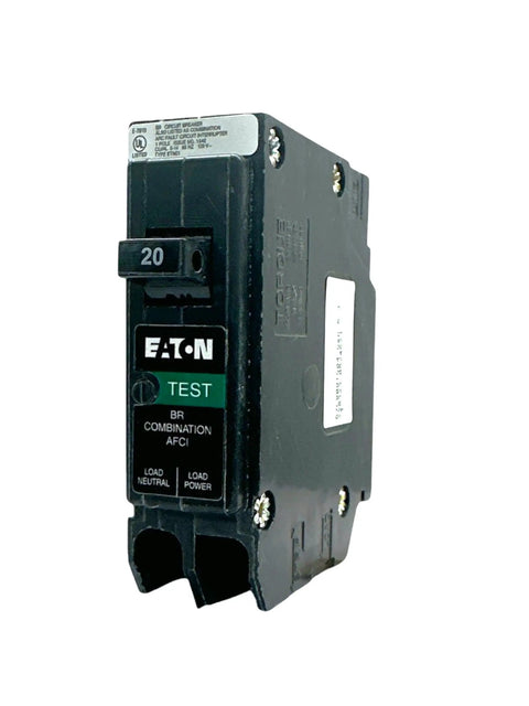 Top Shelf 20 Amp Single Pole AFCI Circuit Breaker Designed For Ultimate Arc Fault Protection In Standard Panels Quick Swap Install, side view.