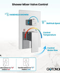 Wall Mounted Bathtub Faucet With Handheld Sprayer And Waterfall Spout Tub Shower Set control panel, chrome finish