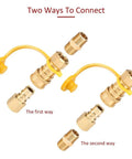 3/8 Inch Natural Gas Quick Connect Fittings, 100 Percent Solid Brass LP Gas Propane Hose Quick Disconnect Kit display