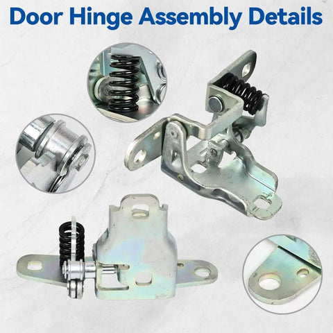 Top Shelf Front Lower Door Hinge Combo for Your Dodge Ram Whip assembly details showing driver and passenger brackets.