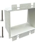 2-Gang Electrical Box Extender BE2 with screws, non-metallic UL listed, extends recessed boxes for drywall and tile, 1 pack