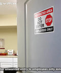 Restricted Area Signs Stickers 10x7 Inches 2 Pack Keep Out Do Not Enter Authorized Personnel Only Employees Only Ultra Durable Workplace Safety Labels Indoors on door