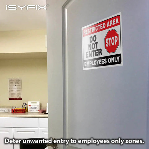 Restricted Area Signs Stickers 10x7 Inches 2 Pack Keep Out Do Not Enter Authorized Personnel Only Employees Only Ultra Durable Workplace Safety Labels Indoors on door