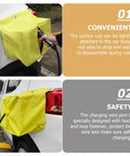 Universal EV Charger Rain Cover With Waterproof Port Shield For Electric Vehicles Outdoor Charging Accessory on car with suction grip.