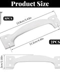2 Pack White Barn Door Handle Pulls 5.5 Inch With Screws For Sliding Doors featuring size measurements and screws included