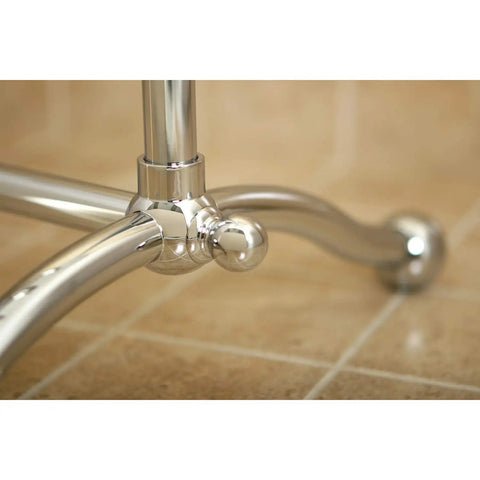 Base detail of Freestanding Pedestal Towel Rack In Polished Chrome Triple Towel Design Built To Last Durable Brass Construction