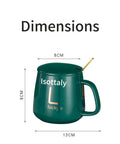 Skip The Lukewarm Sip With This Smart Electric Coffee Mug Warmer Set crafted in green ceramic, dimensions labeled for convenience.