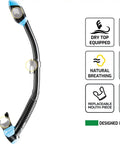 Frameless Snorkel Mask Kit With Dry Top Snorkel For Easy Breathing And Splash Free Action Grab And Go All In One Ultra