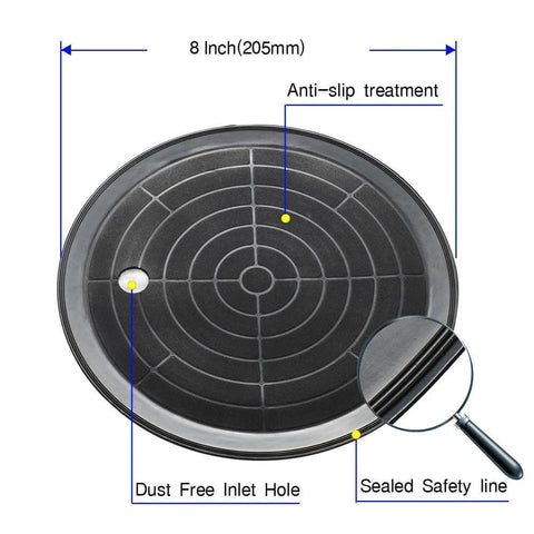 Top view of 8 Inch Glass Vacuum Suction Cup With Metal Handle And Brass Pump, with anti-slip treatment and dust-free inlet hole