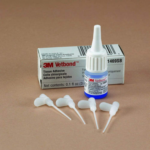 Vet Tissue Adhesive For Pets Fast Acting Wound Glue 0.1 Oz 3 Ml Surgical Grade Skin Sealant With Blue Tint and Applicator Tips