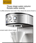 Close-up view of Fully Automatic Bean To Cup Coffee Machine Featuring Adaptive Grinding And Steady Temp Control, 1650W with water column.