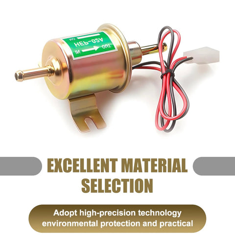 Gold 12V Low Pressure Electronic Fuel Pump For Most Cars Replacement Part, Copper And Aluminum Construction, universal fit