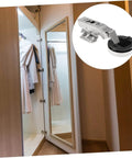 Frameless Glass Door Hinges With Damping For Soft Close Silent Cabinet Hinges 4 Pack installed on wardrobe doors.