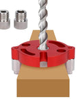 Self Centering Dowel Jig Kit With 6mm 8mm 10mm Drill Bushings for precise hole alignment in woodworking shown in use on wood