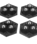 4 Pack Mini Swivel Caster Wheels With Self Adhesive Base For Storage Boxes And Office Equipment Silent No Drill Install