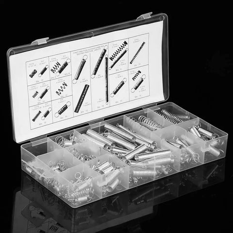 Vistreck 200pcs Heavy Duty Carbon Steel Compression And Extension Springs Assortment Kit In 20 Sizes With Organizer Box For Toys Crafts And Home Appliances Fix It Fast open storage case with assorted springs