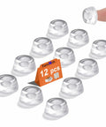 Clear Self Adhesive Rubber Feet And Cushion Bumper Pads With Hella Sticky Mounting Tape Designed For Heavy Electronics And Kitchen Appliances Providing Rock Solid Anti Skid Grip To Safeguard Delicate Floor Finish in a pack of 12.