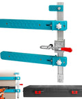 Drawer Slide Jig with Toggle Clamp and Magnetic Arm for Fast, Accurate Cabinet and Desk Installations shown with case