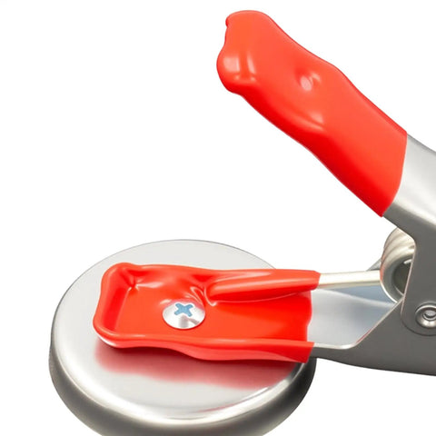 Magnetic Clip Holder For Kitchen And Office Heavy Duty Metal Clip With Strong Magnetic Base No Drill Mount Perfect For Hanging Papers Photos And Notes In Busy Homes And Workspaces, red PVC-coated clip on metal base