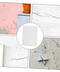 Self Adhesive PVC Siding Patch Kit With 10 Sheets for wall panel and fence hole repair, close-up of patches and surfaces repaired.