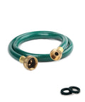 Three Foot Leader Hose For Garden Reels And Outdoor Faucets With Flexible PVC And Brass Fittings in coiled view
