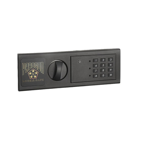 Close-up of the LED keypad and dial on In Wall Safe For Home Or Biz With LED Keypad And Two Manual Override Keys Big Interior.