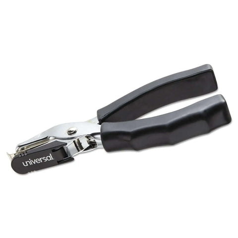 Eight-Sheet Handheld One-Hole Punch For Quick Paper Punching With One Quarter Inch Holes, Tough Metal Body And Ergonomic Rubber Grip, Black Finish
