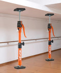 Two orange VEVOR cabinet jack support poles, 2-pack, steel telescopic 15.75–23.6 in for installing cabinets.
