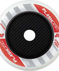 Flash Disc 125mm Inline Skate Wheels With Aerodynamic Disc Hubs And High Performance Urethane, black carbon texture.