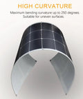 Ultimate 200W Solar Panel Kit For RV Boat Cabin Car Trailer With 12V System Flexible 100W Monocrystalline Panels curved view